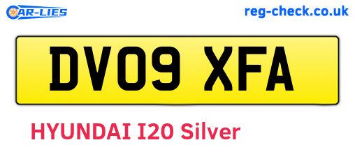 DV09XFA are the vehicle registration plates.