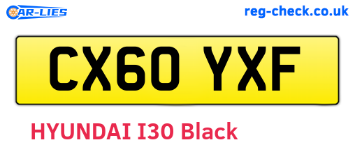 CX60YXF are the vehicle registration plates.