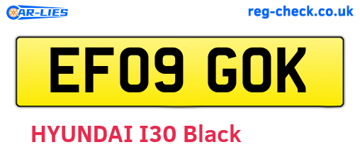 EF09GOK are the vehicle registration plates.
