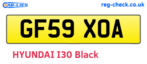 GF59XOA are the vehicle registration plates.