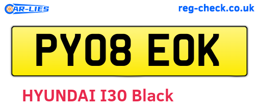 PY08EOK are the vehicle registration plates.