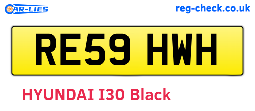 RE59HWH are the vehicle registration plates.
