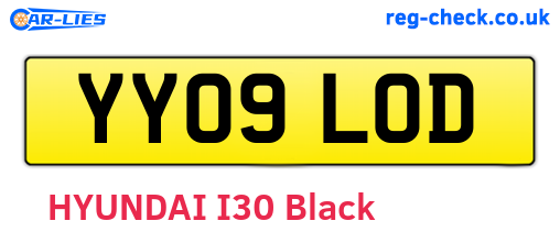 YY09LOD are the vehicle registration plates.
