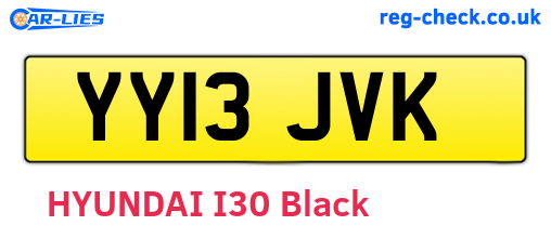 YY13JVK are the vehicle registration plates.