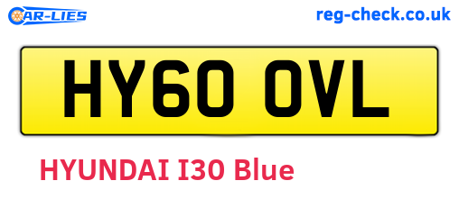 HY60OVL are the vehicle registration plates.