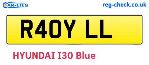 R40YLL are the vehicle registration plates.