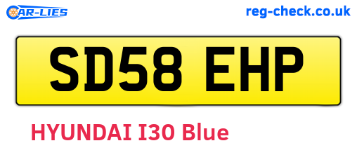 SD58EHP are the vehicle registration plates.