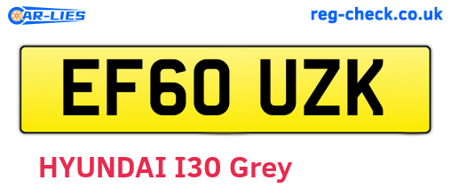 EF60UZK are the vehicle registration plates.
