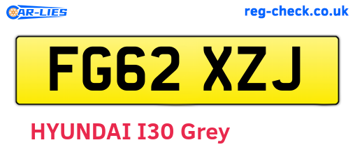 FG62XZJ are the vehicle registration plates.