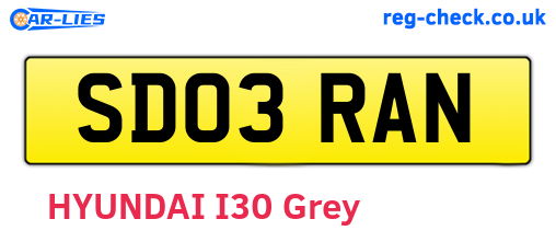 SD03RAN are the vehicle registration plates.
