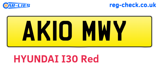 AK10MWY are the vehicle registration plates.