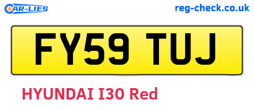 FY59TUJ are the vehicle registration plates.