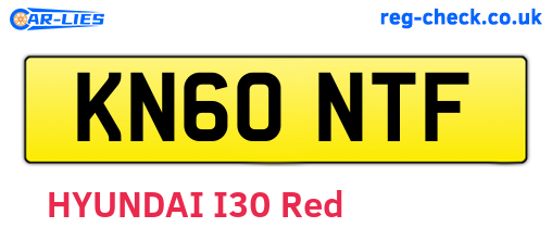 KN60NTF are the vehicle registration plates.