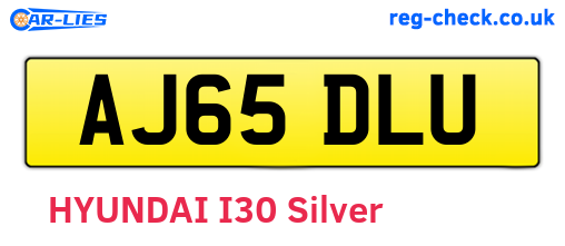AJ65DLU are the vehicle registration plates.