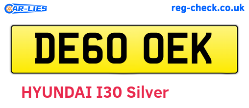 DE60OEK are the vehicle registration plates.