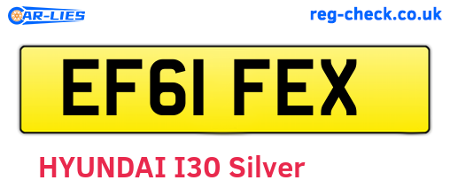 EF61FEX are the vehicle registration plates.