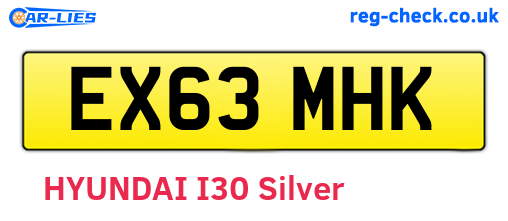 EX63MHK are the vehicle registration plates.