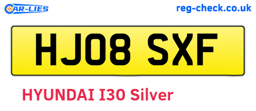 HJ08SXF are the vehicle registration plates.