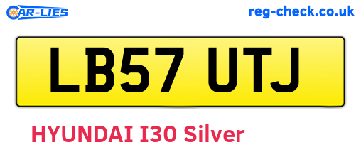 LB57UTJ are the vehicle registration plates.