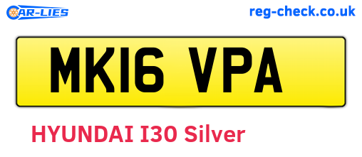MK16VPA are the vehicle registration plates.