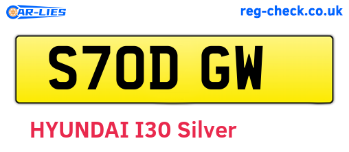S70DGW are the vehicle registration plates.