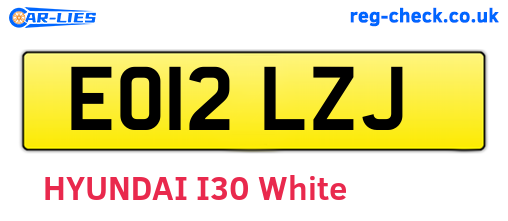 EO12LZJ are the vehicle registration plates.