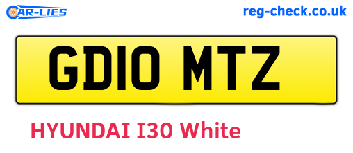 GD10MTZ are the vehicle registration plates.