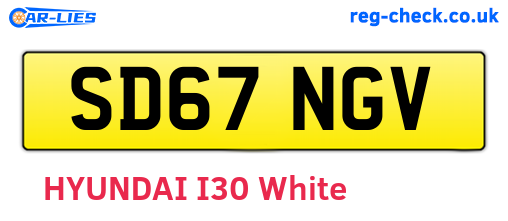 SD67NGV are the vehicle registration plates.