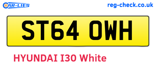 ST64OWH are the vehicle registration plates.