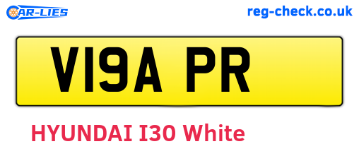 V19APR are the vehicle registration plates.
