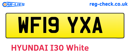 WF19YXA are the vehicle registration plates.