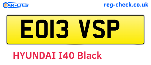 EO13VSP are the vehicle registration plates.