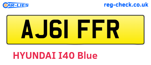 AJ61FFR are the vehicle registration plates.