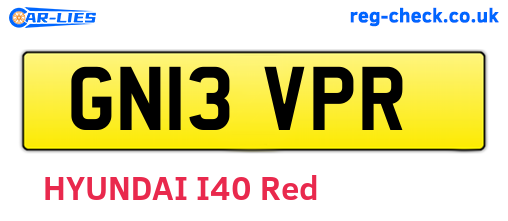 GN13VPR are the vehicle registration plates.