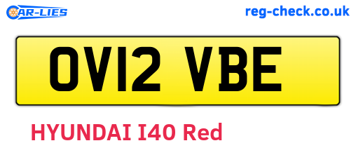 OV12VBE are the vehicle registration plates.