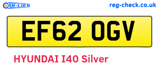 EF62OGV are the vehicle registration plates.