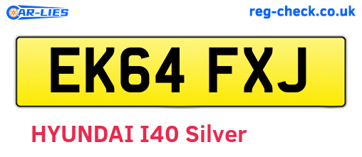 EK64FXJ are the vehicle registration plates.