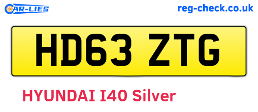 HD63ZTG are the vehicle registration plates.