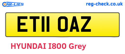 ET11OAZ are the vehicle registration plates.