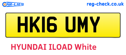 HK16UMY are the vehicle registration plates.