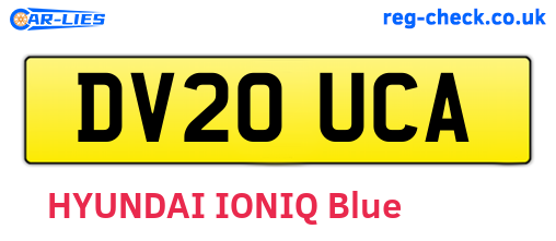 DV20UCA are the vehicle registration plates.