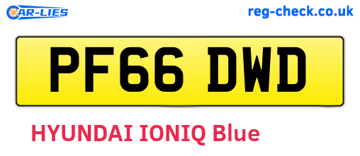 PF66DWD are the vehicle registration plates.
