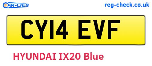 CY14EVF are the vehicle registration plates.