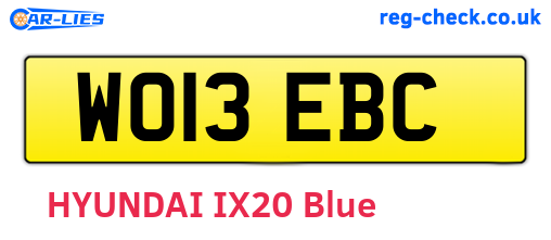 WO13EBC are the vehicle registration plates.