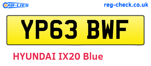 YP63BWF are the vehicle registration plates.
