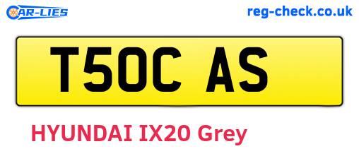 T50CAS are the vehicle registration plates.