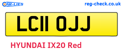 LC11OJJ are the vehicle registration plates.