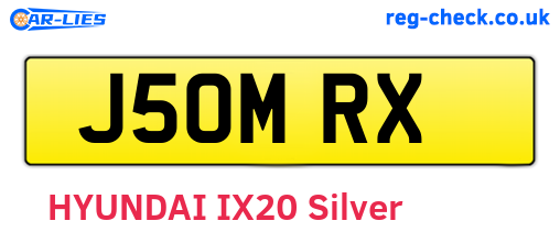J50MRX are the vehicle registration plates.