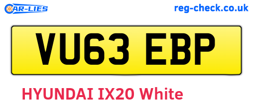 VU63EBP are the vehicle registration plates.