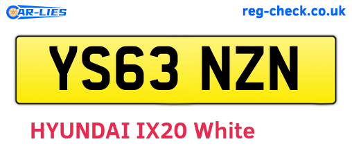 YS63NZN are the vehicle registration plates.